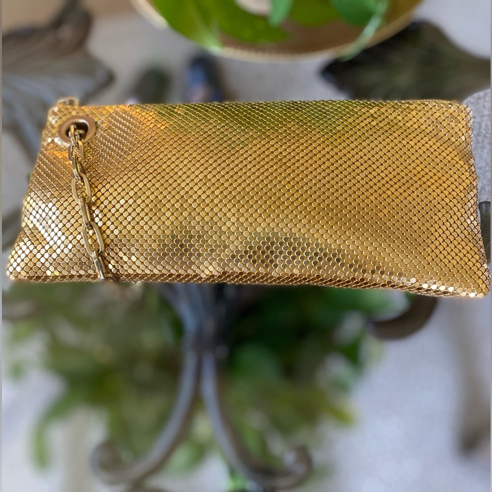 Gold Soft Mesh Style Wristlet Bag
